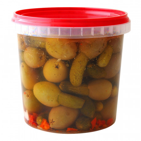 Оливки "ГРЕКО" с мини корнишонами